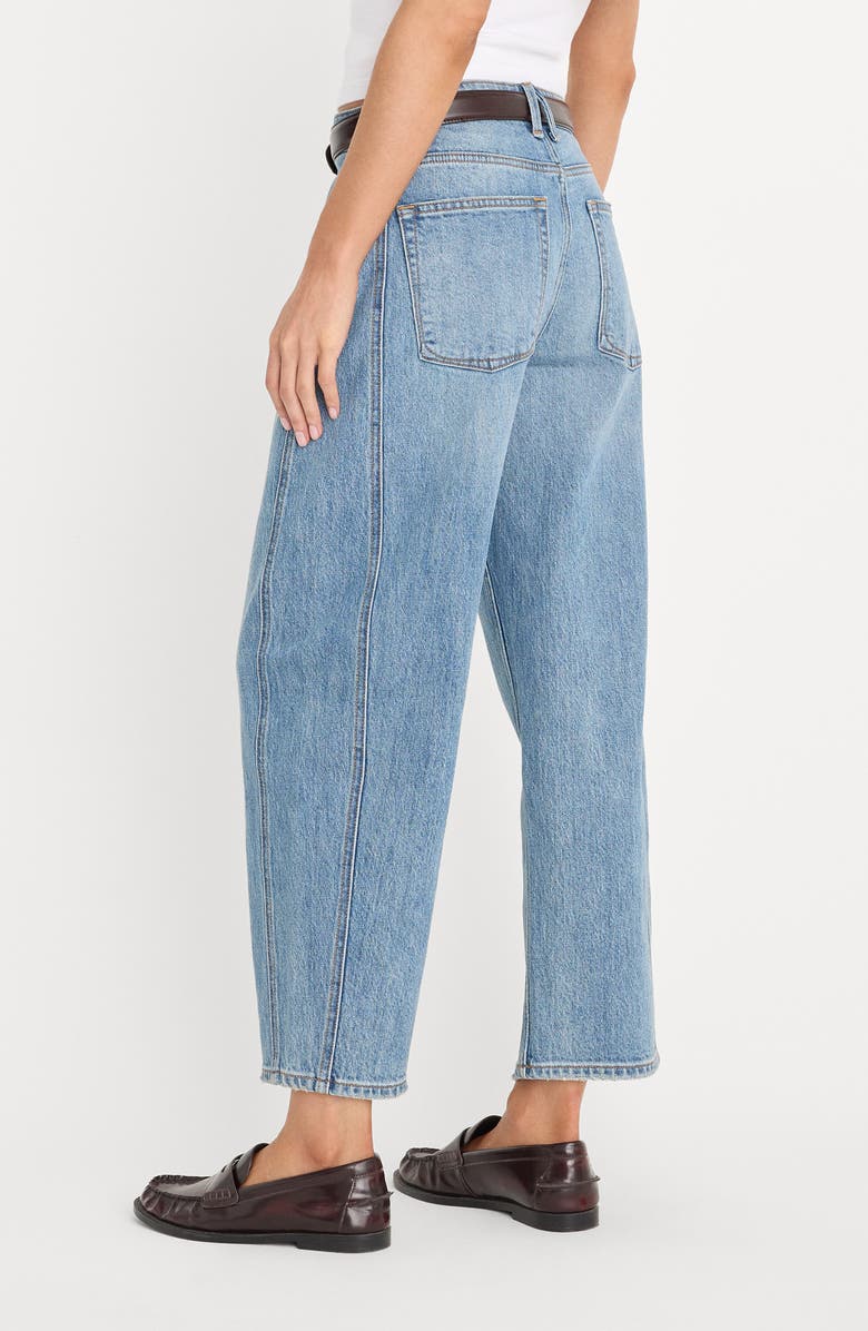 Good American High Waist Ankle Barrel Jeans, Alternate, color, Indigo1350