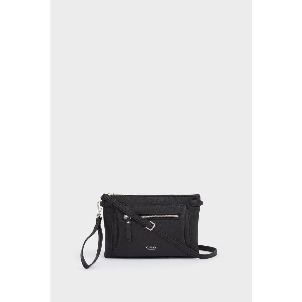 Osprey London The Ruby Leather Crossbody Bag In Black