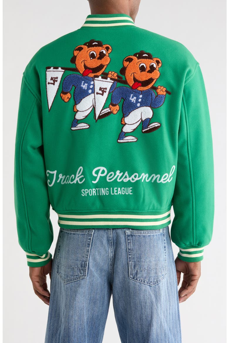 Track Varisty Jacket, Alternate, color, GREEN