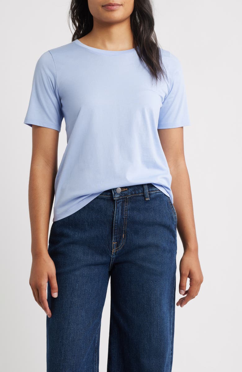 Eileen Fisher Crewneck Organic Cotton T-Shirt, Main, color, Myrtl