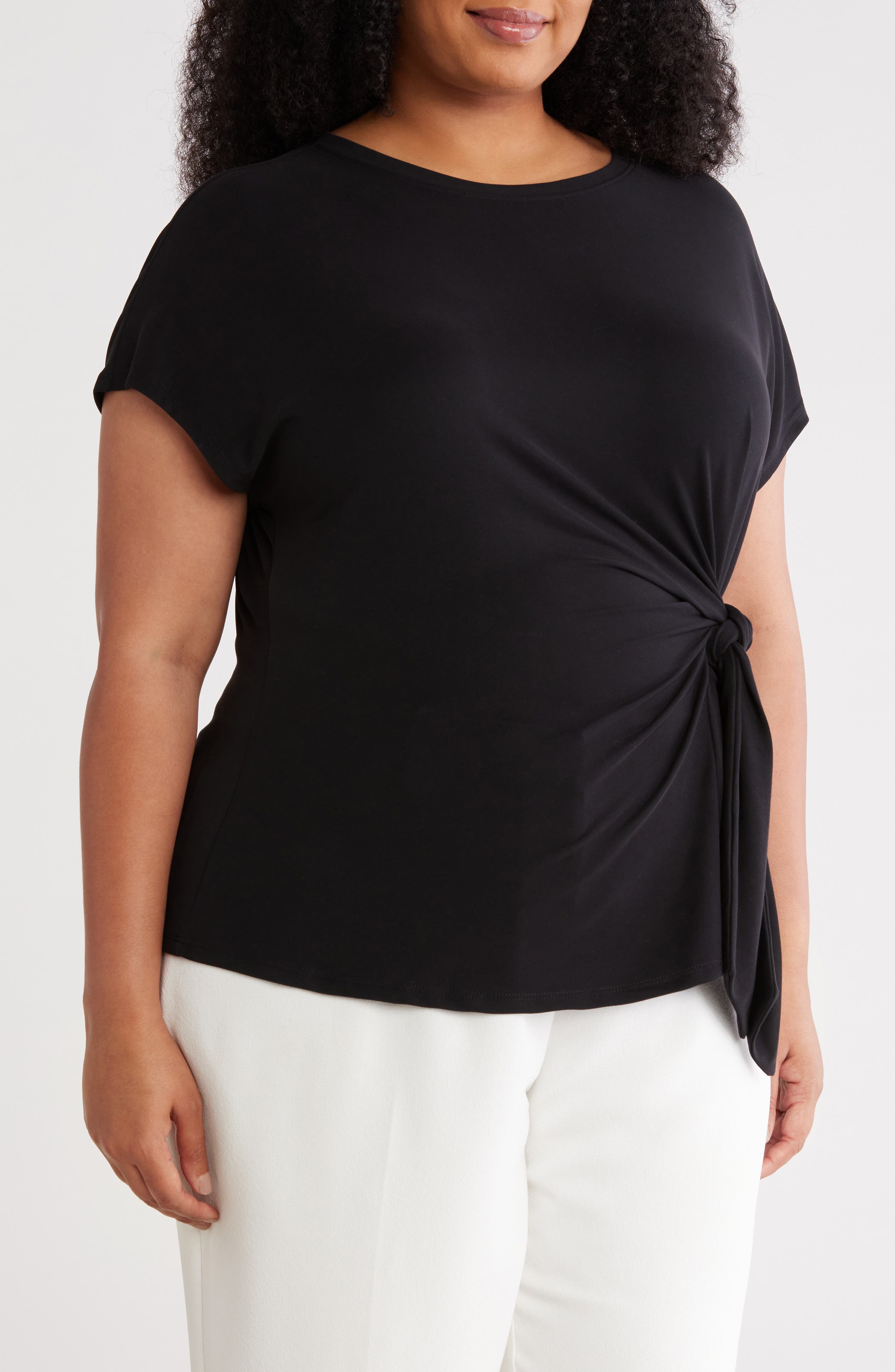 NORDSTROM RACK Short Sleeve Tie Detail Top