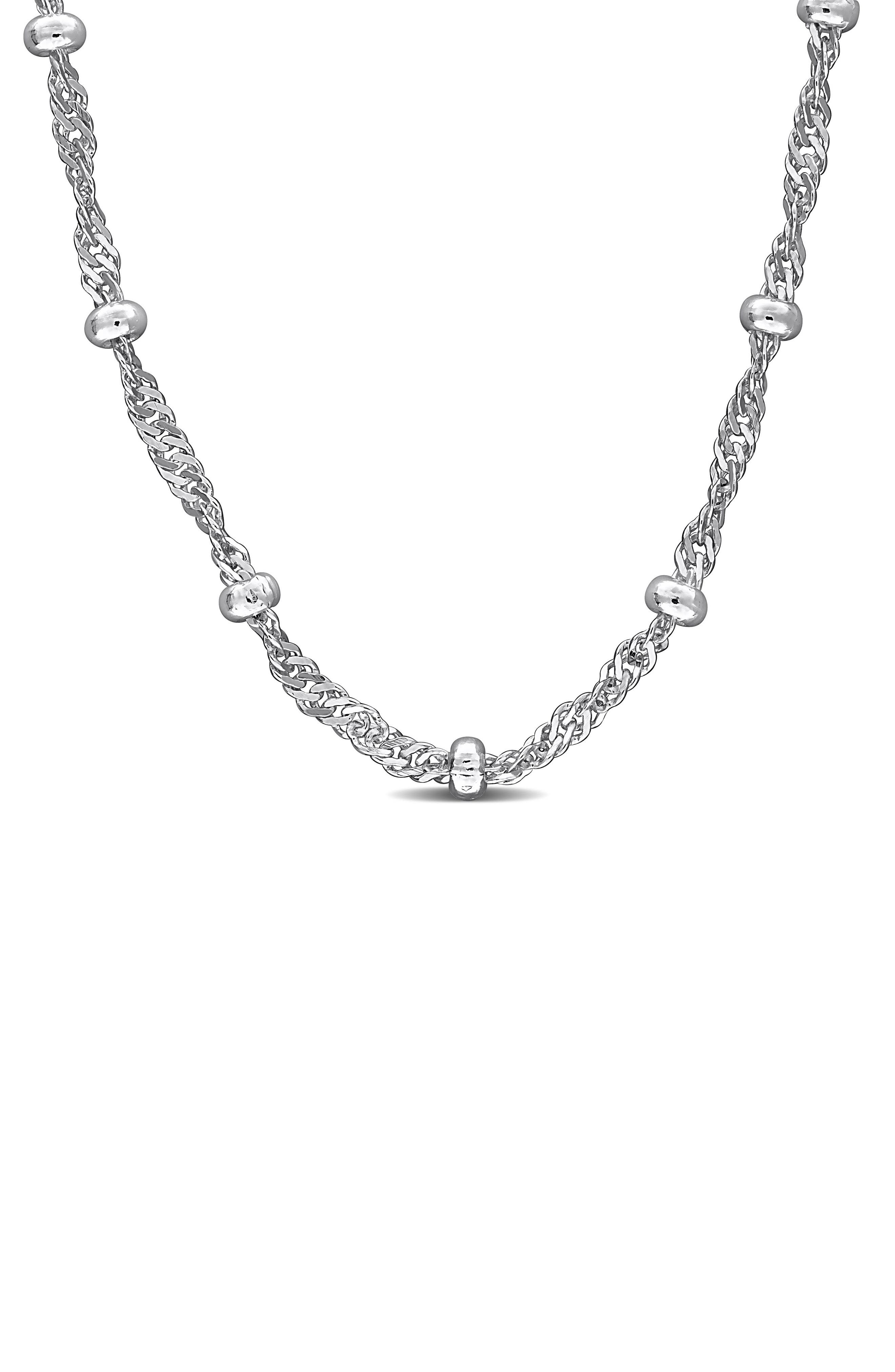 Saturno Bead Station Necklace, 2.8mm