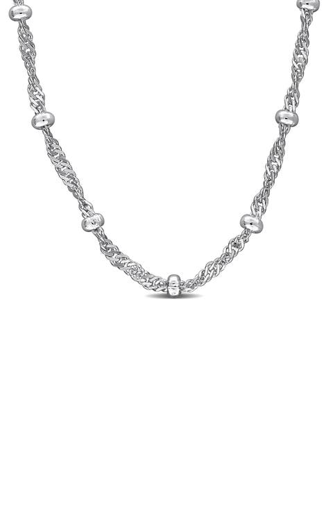 Saturno Bead Station Necklace, 2.8mm