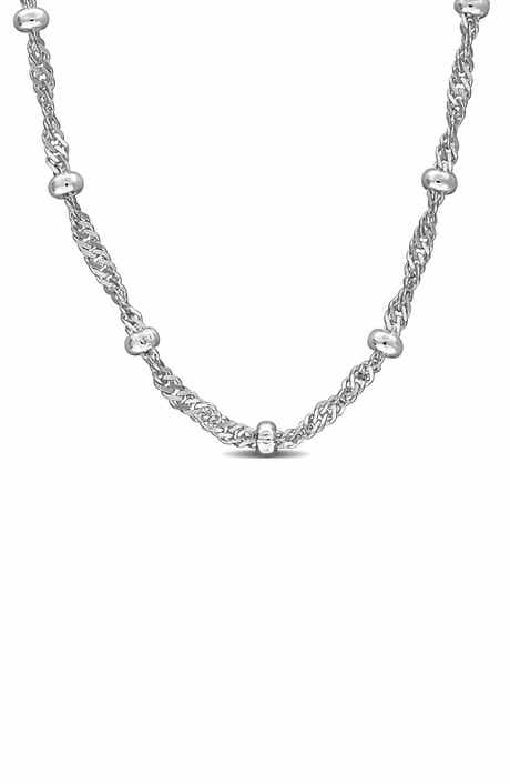 Saturno Bead Station Necklace, 2.8mm