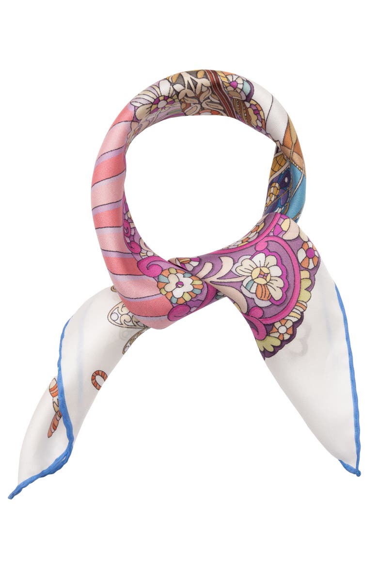 Venetian Fan - Silk Bandana, Alternate, color, Rainbow