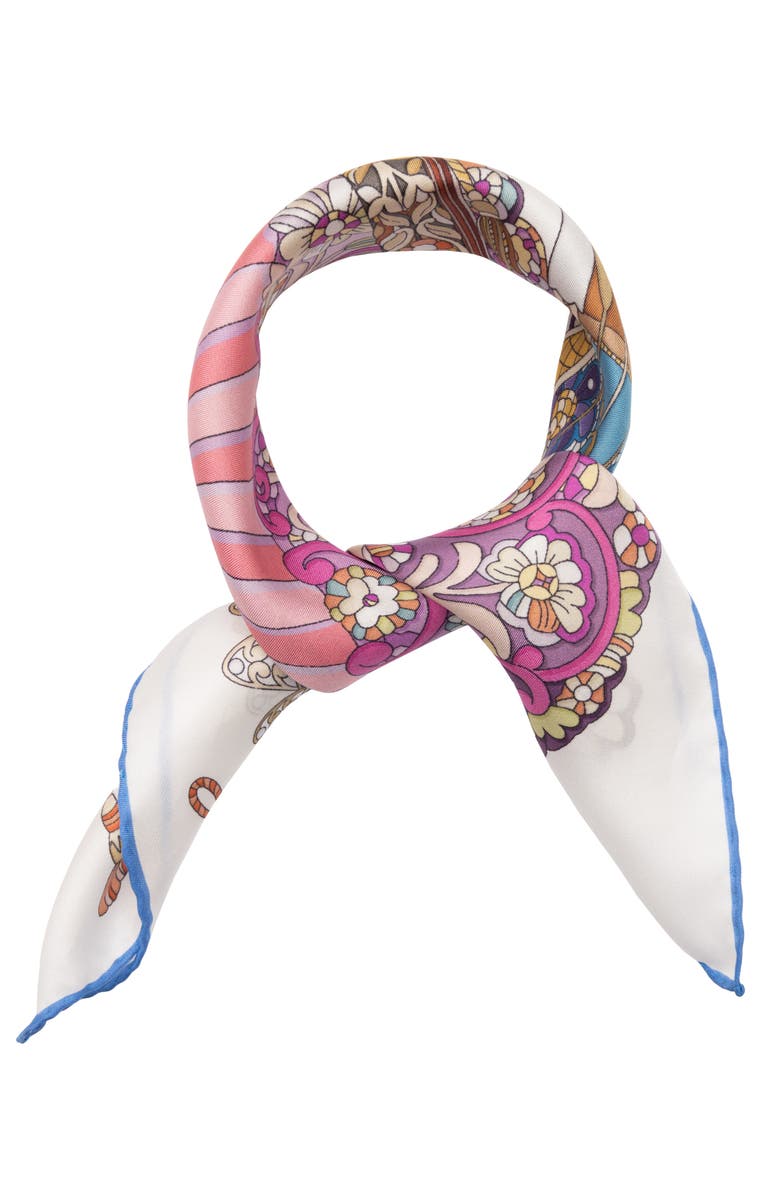 Elizabetta Venetian Fan - Silk Bandana, Alternate, color, Rainbow