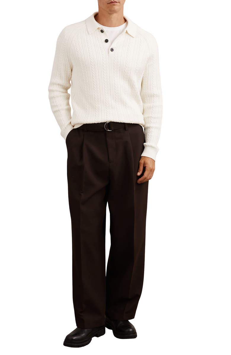 Reiss Evesham Polo Sweater, Alternate, color, Winter White