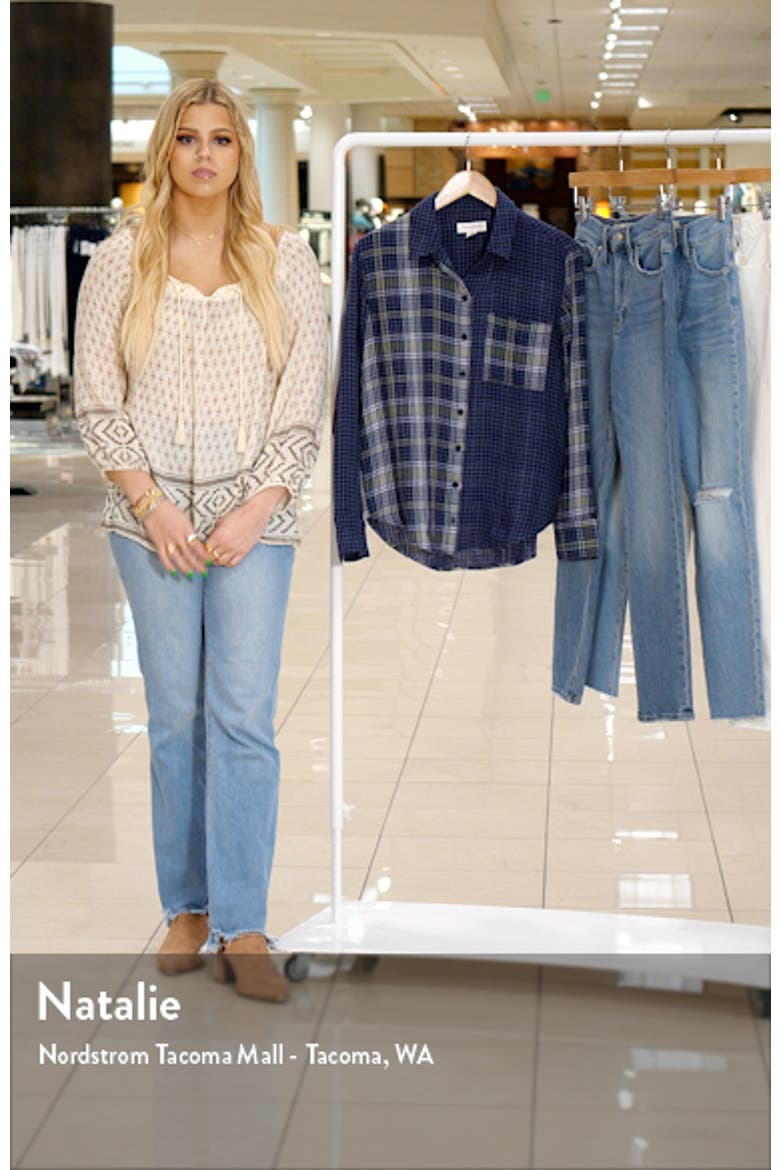 Mixed Plaid Cotton Boyfriend Shirt video