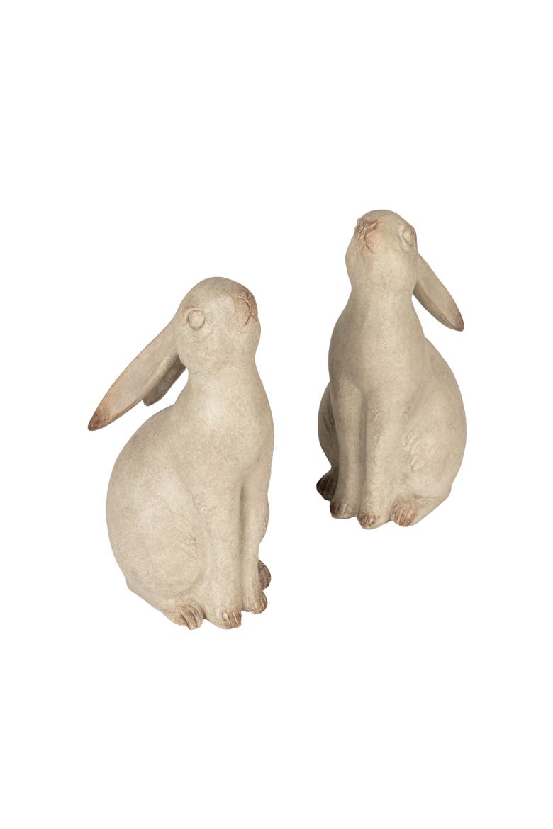 Charming Resin Rabbit Bookends, Grey, Main, color, Gray
