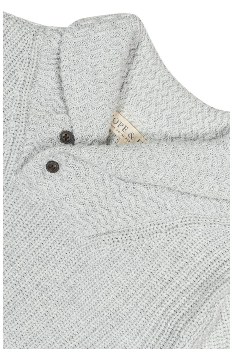 Boys' Organic Shawl Collar Sweater, Kids, Alternate, color, Light Gray Textured Collar