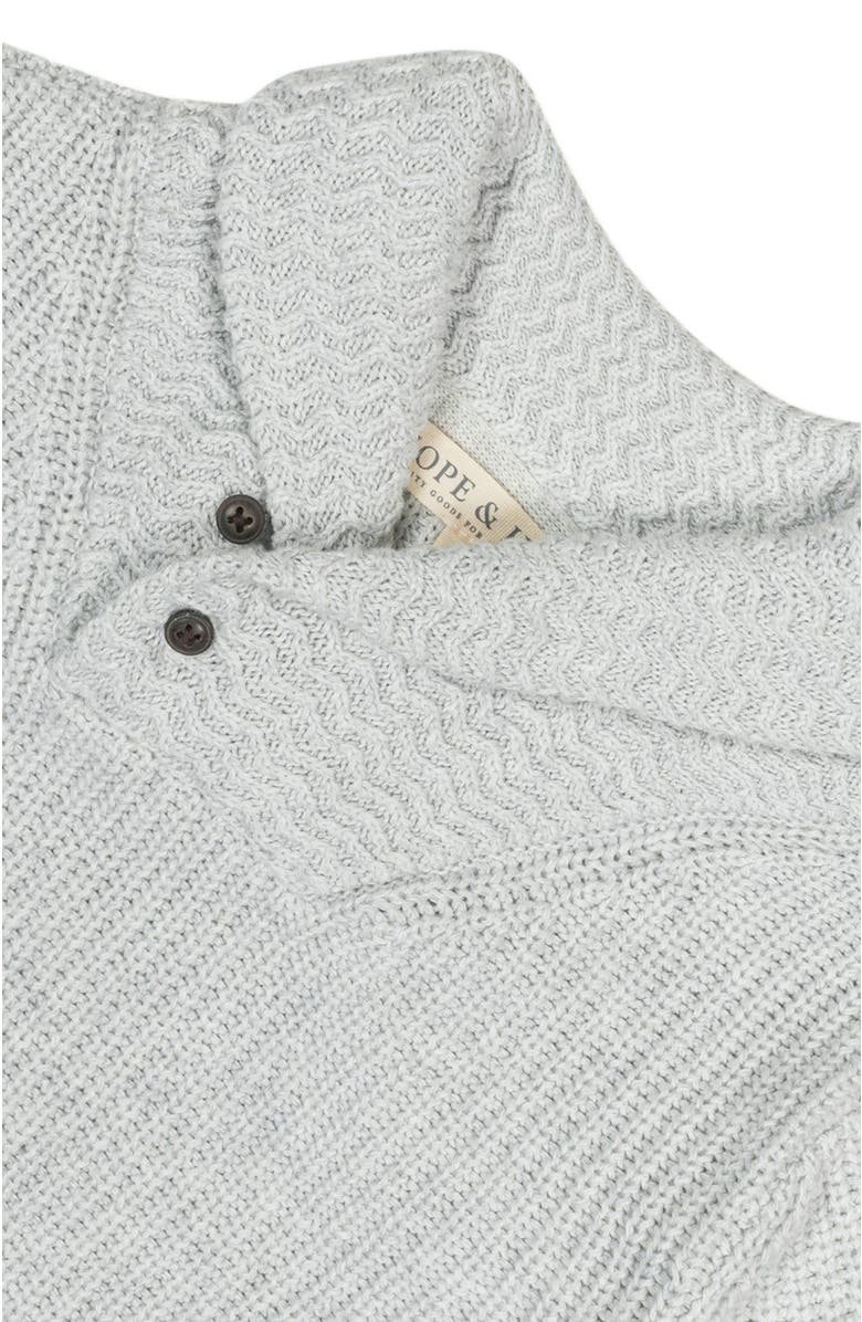 Hope & Henry Baby Boys' Organic Shawl Collar Sweater, Infant, Alternate, color, Light Gray Textured Collar
