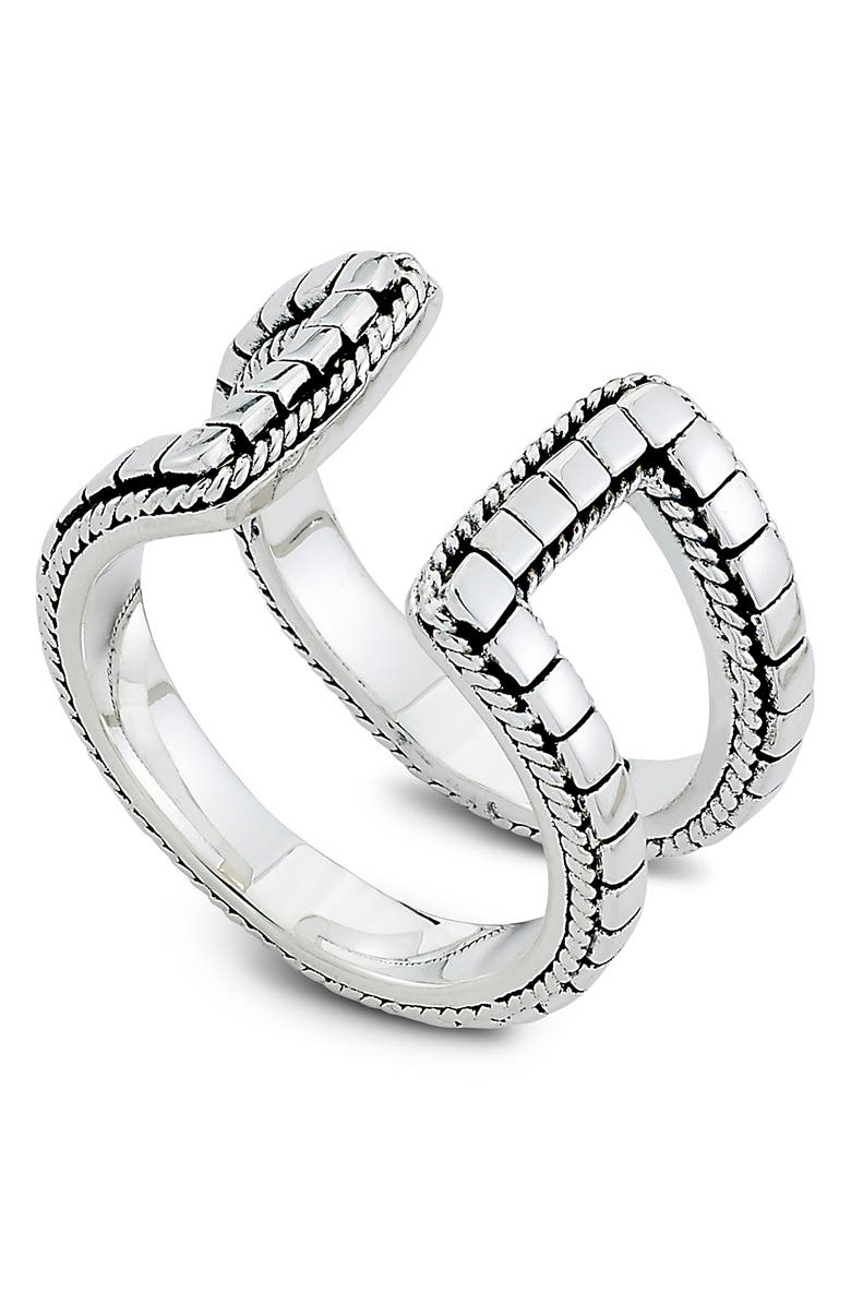 SAMUEL B. Sterling Silver Double Band Open Ring, Alternate, color, Silver
