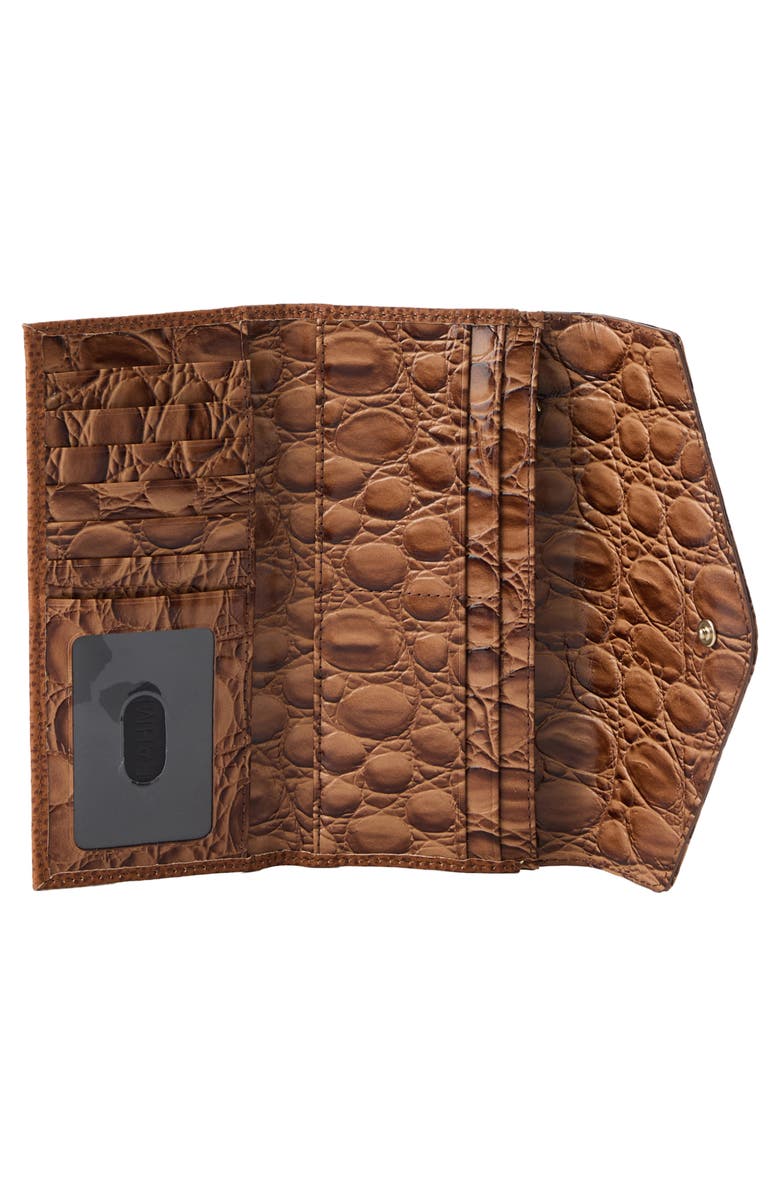 Brahmin Veronica Croc Embossed Leather Wallet, Alternate, color, 