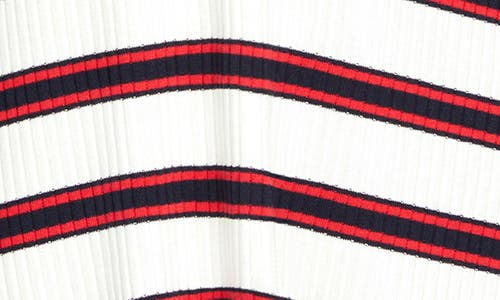 Robin Piccone Amy Stripe Cover-up Tunic In Navy-red