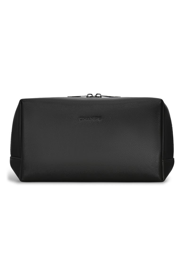 Onyx Leather Dopp Kit, Main, color, BLACK