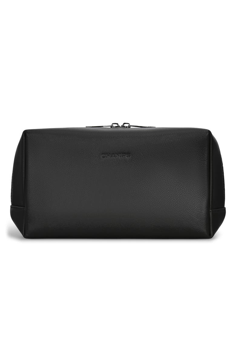 CHAMPS Onyx Leather Dopp Kit, Main, color, Black