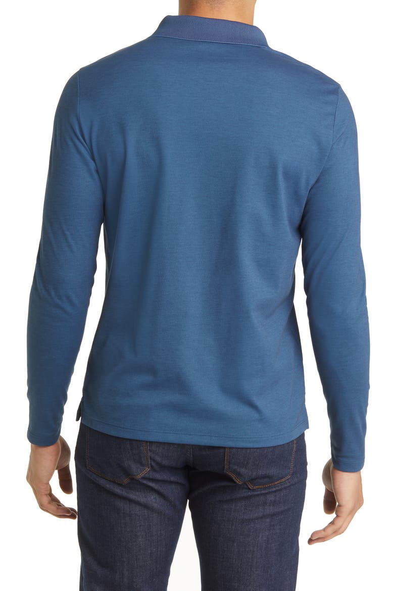 Adison Long Sleeve Johnny Collar Polo, Alternate, color, NIGHT TEAL