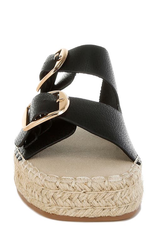Rag & Co Palala Espadrille Slide Sandal In Black