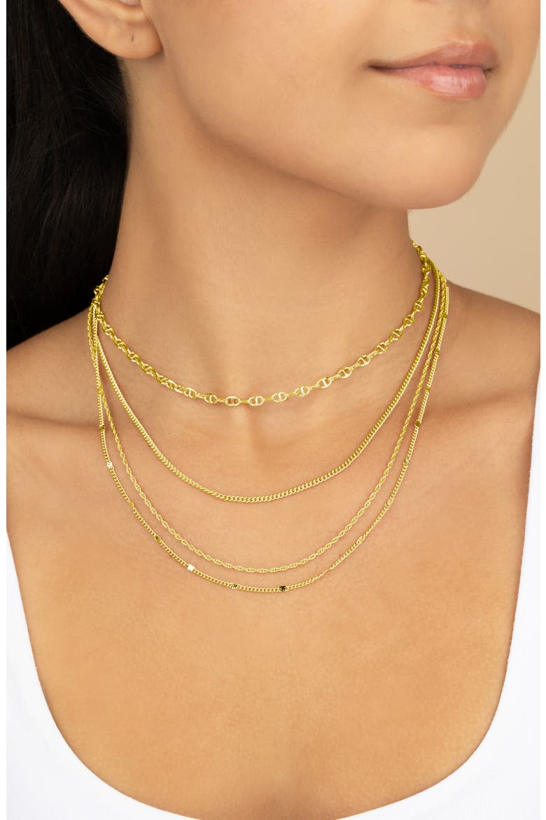 Lulu Layered Chain Necklace, Alternate, color, GOLD