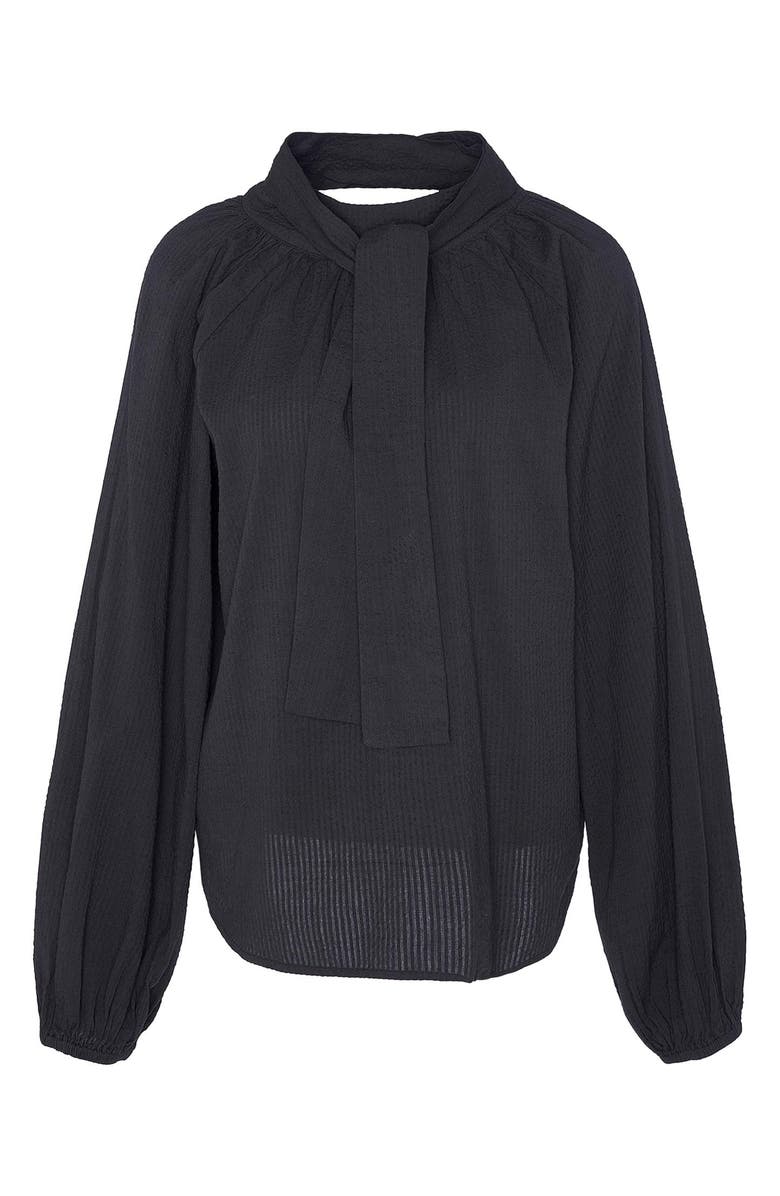 Barbour Alberta Pussy Bow Cotton Seersucker Top, Alternate, color, 