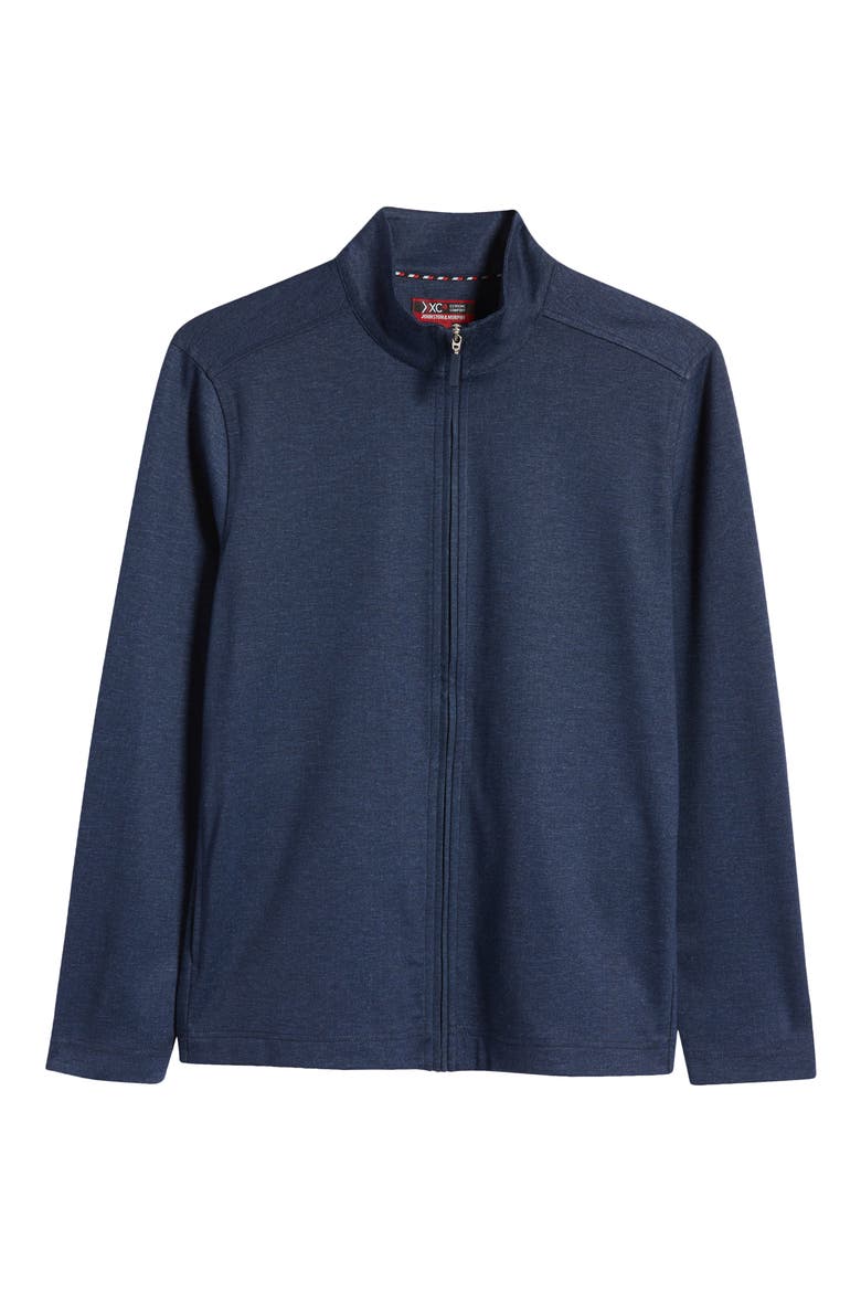 Textured Full Zip Sweatshirt, Alternate, color, NAVY