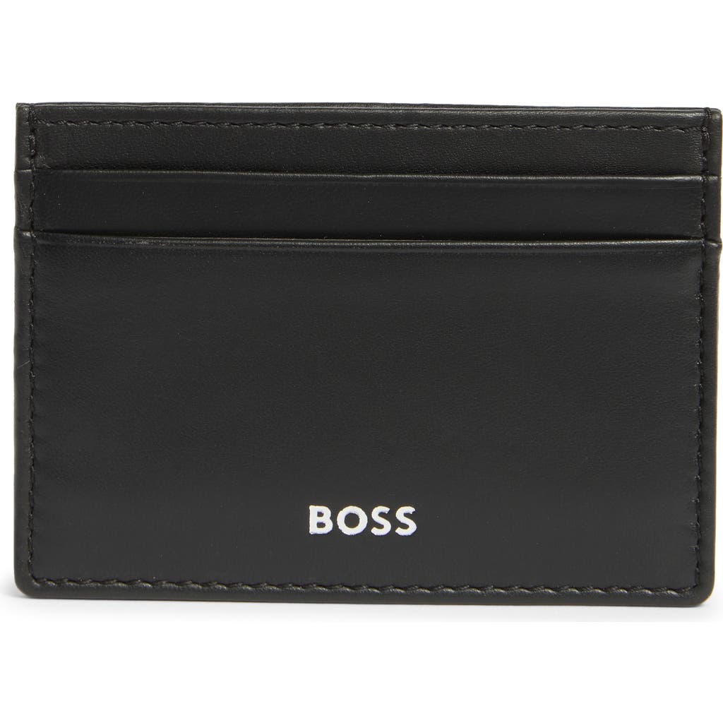 Hugo Boss Boss Randy Leather Card Case In Black