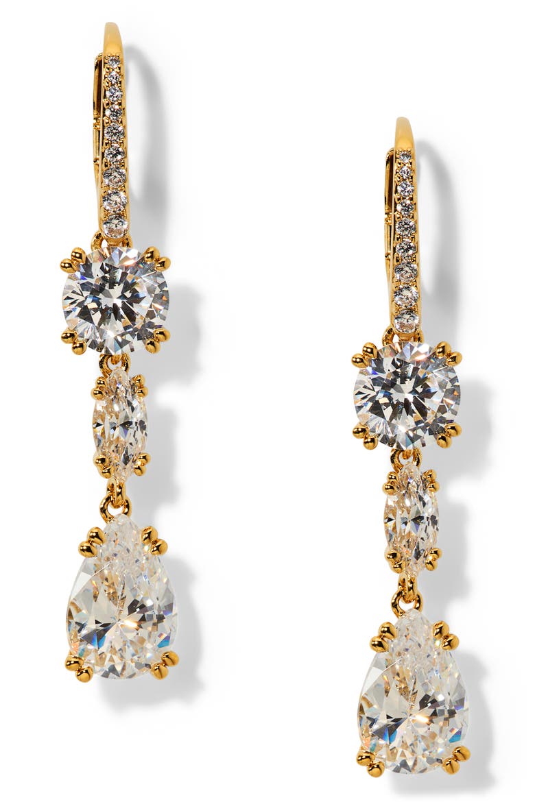 Twinnie Lever-Back Drop Earrings, Main, color, GOLD