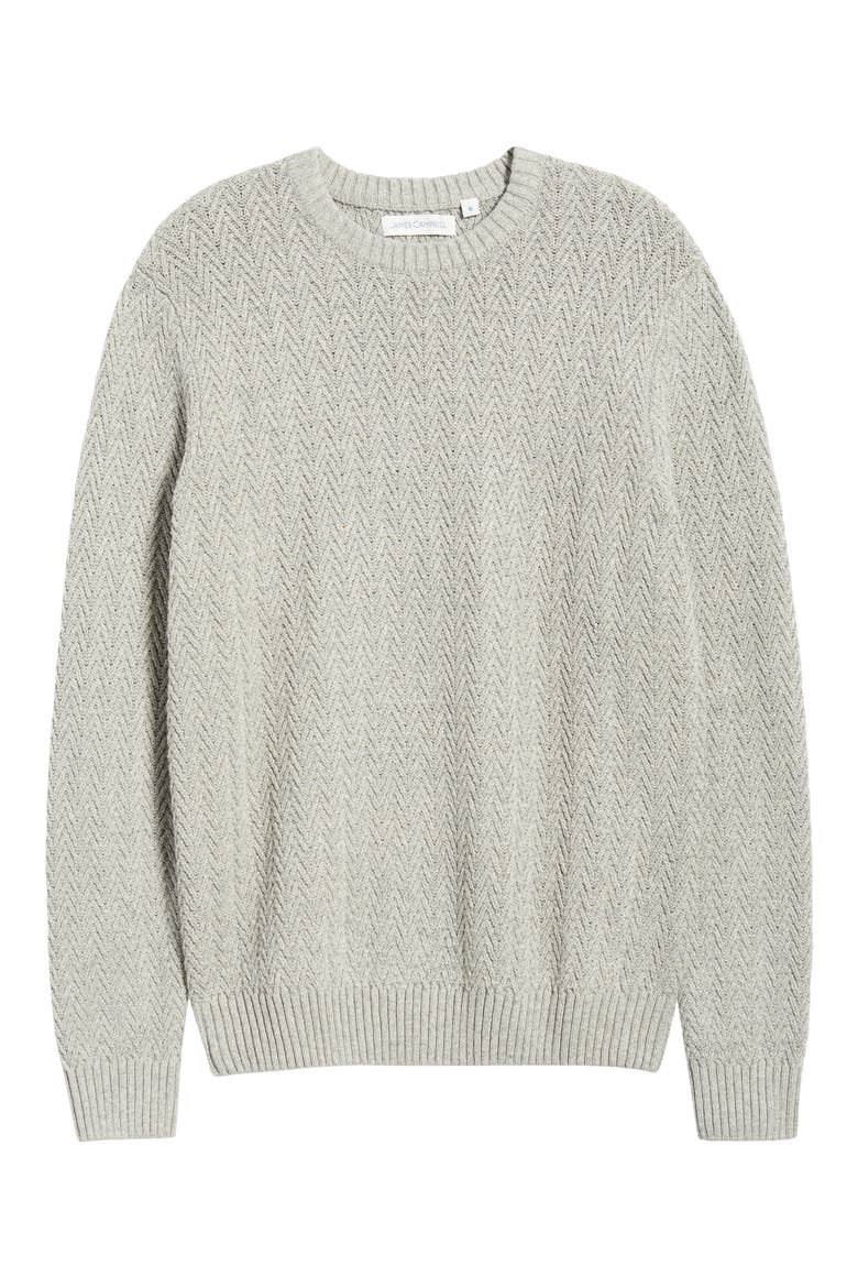 Ayr Herringbone Stitch Cotton & Wool Blend Sweater, Alternate, color, LIGHT TAUPE