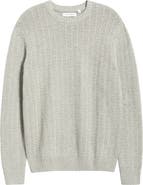 James Campbell Ayr Herringbone Stitch Cotton & Wool Blend Sweater