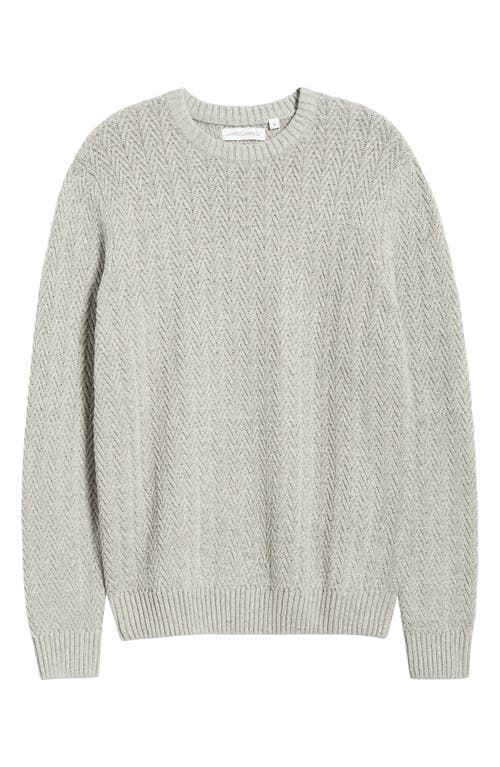 James Campbell Ayr Herringbone Stitch Cotton & Wool Blend Sweater In Brown