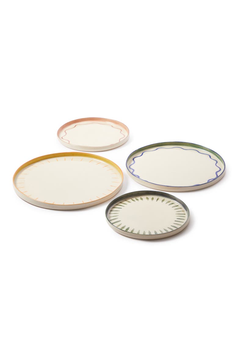 Hand Painted Salad Plate, Alternate, color, WHITE