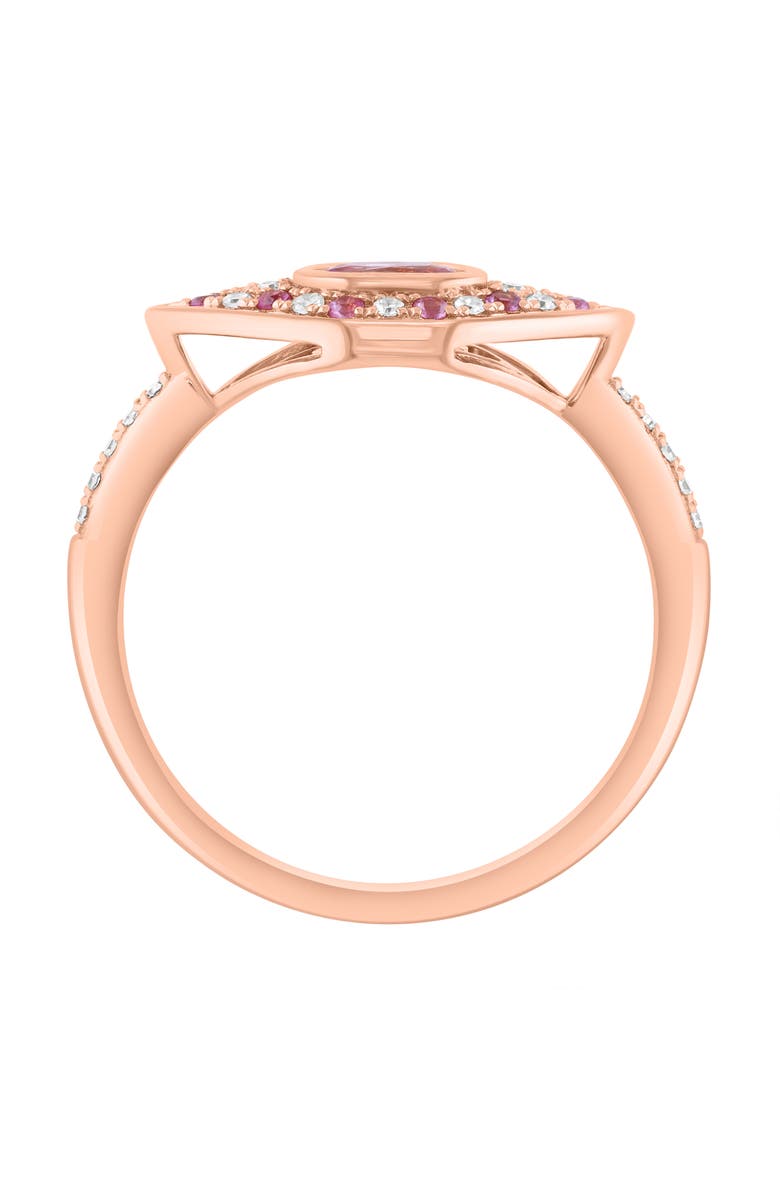 EFFY 14K Rose Gold Diamond & Pink Sapphire Ring, Alternate, color, Piink