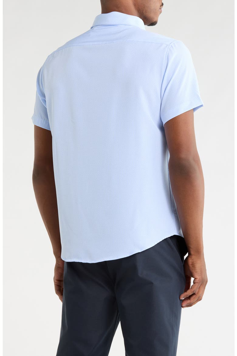 Geo Print Stretch Tech Shirt, Alternate, color, LIGHT BLUE