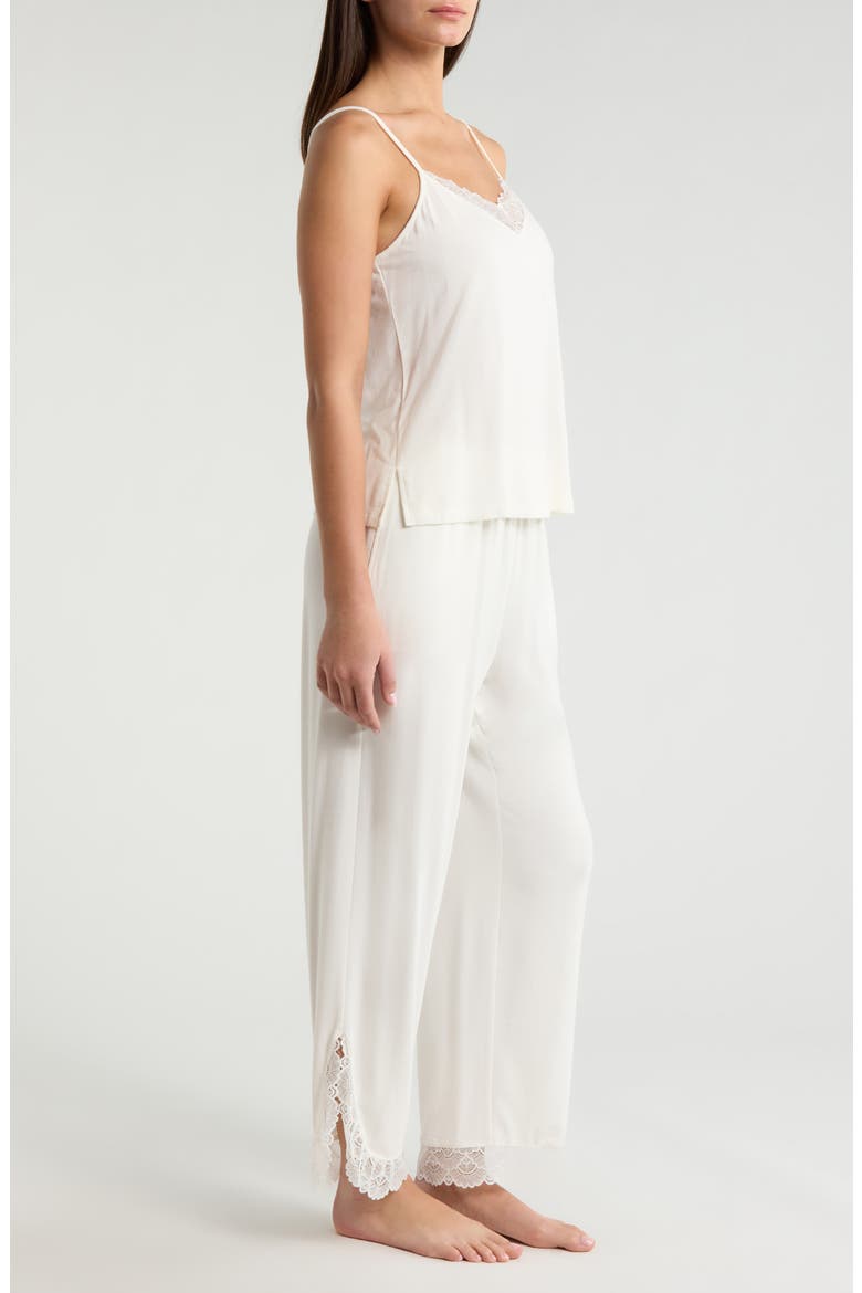 Moonlight Eco Lace Trim Pajamas, Alternate, color, IVORY EGRET