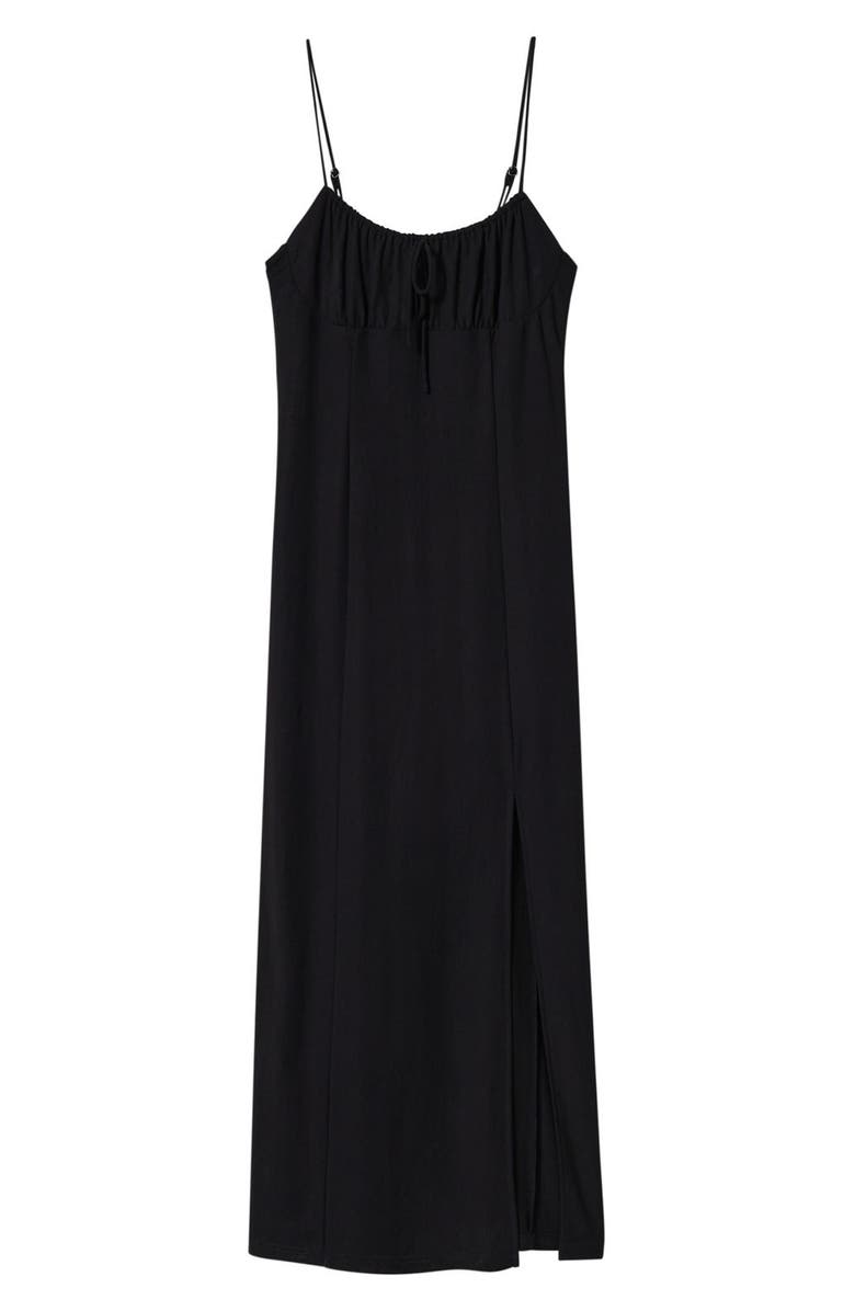 MANGO Tie Front Sleeveless Midi Dress, Alternate, color, 