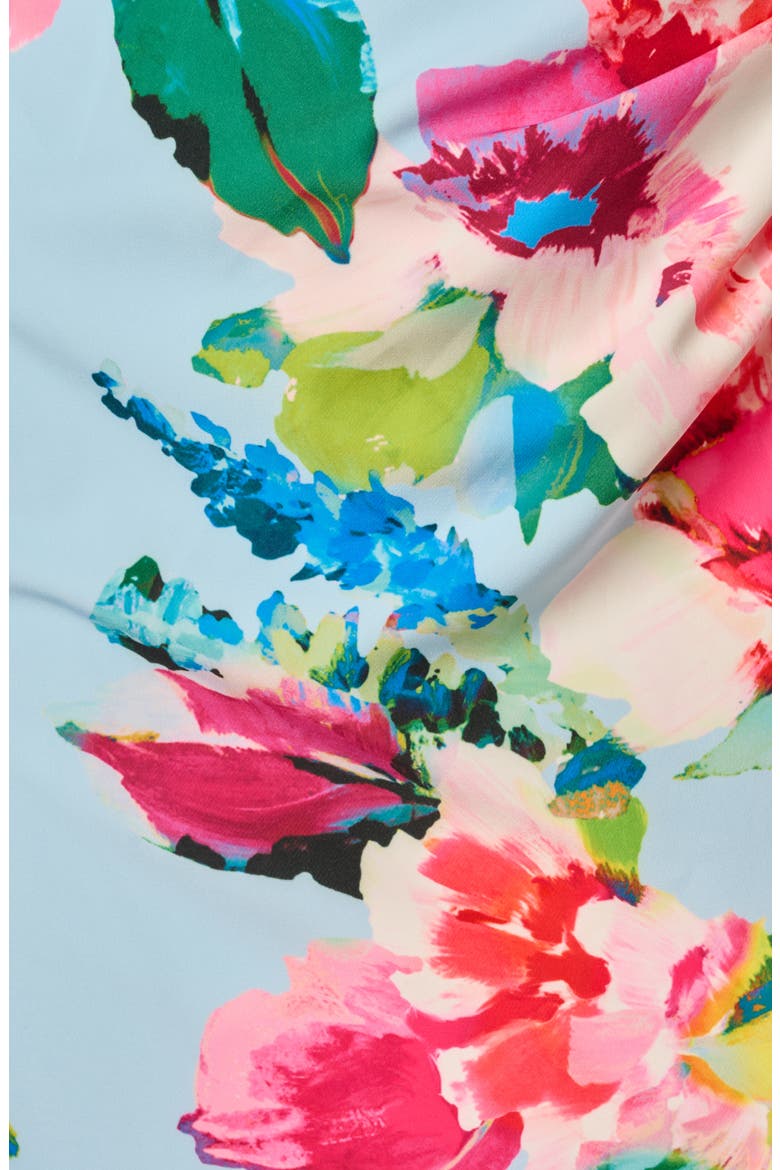 One-Shoulder Border Gown, Alternate, color, BLUE MULTI