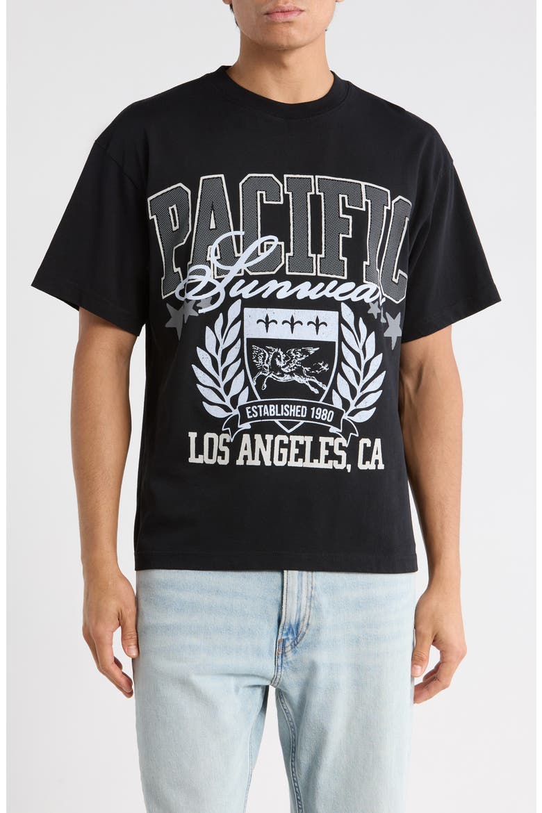 Crest Cotton Graphic T-Shirt, Main, color, BLACK