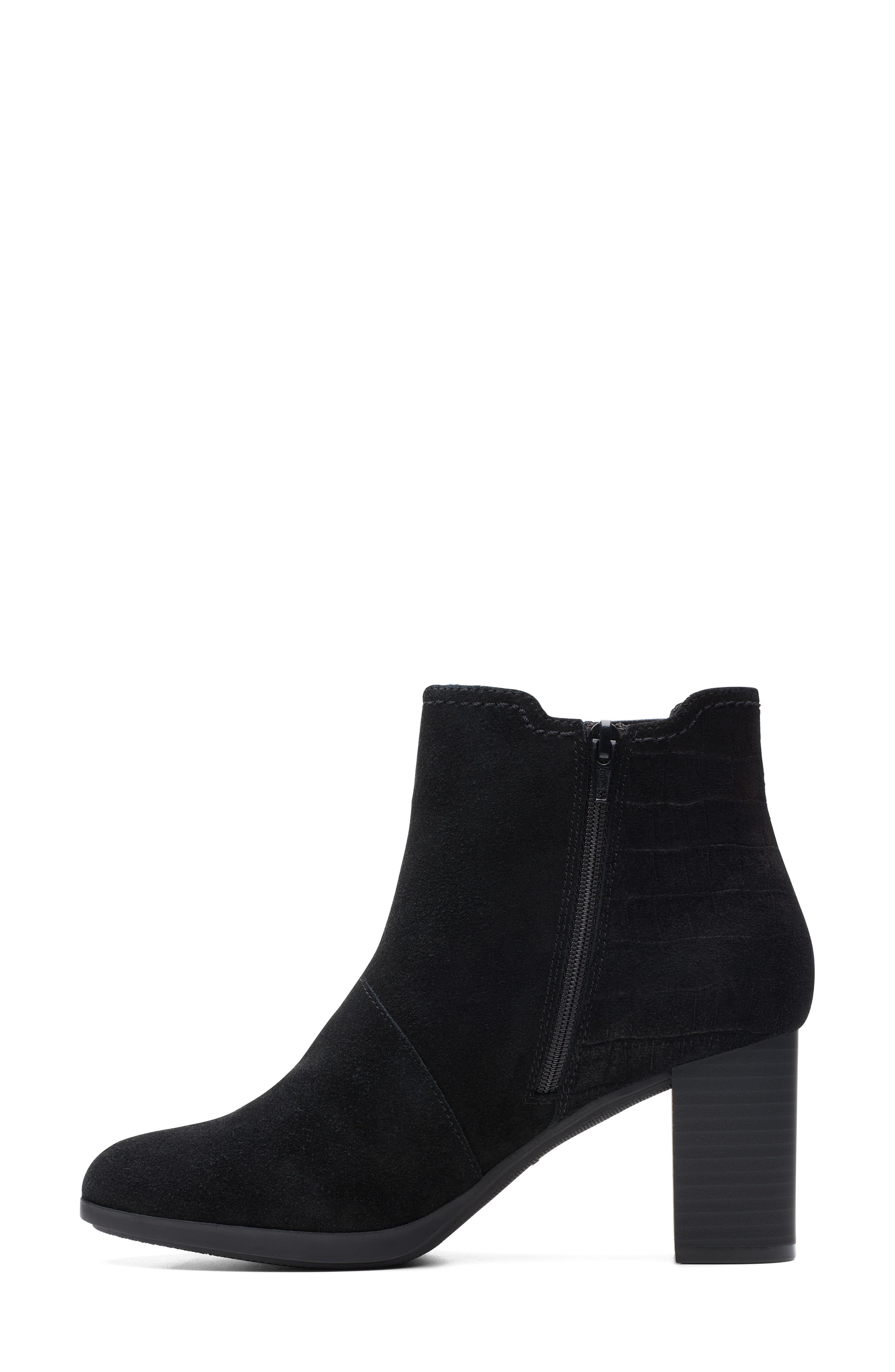 Clarks<sup>®</sup> Bayla Rose Chelsea Boot, Alternate, color, Black Suede
