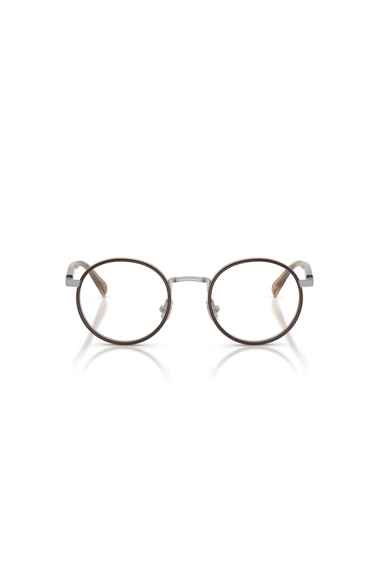 Brunello Cucinelli 48mm Round optical glasses, Alternate, color, Silver