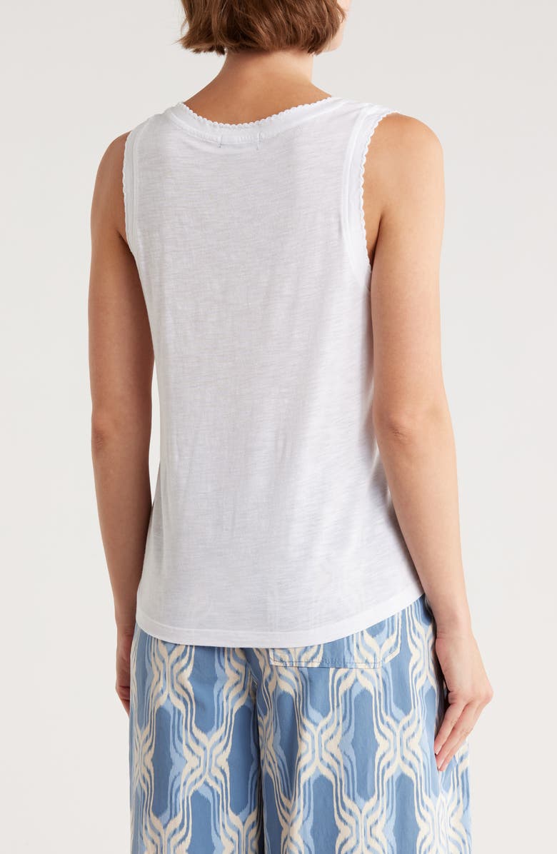 Democracy Scallop Trim Shell Tank Top, Alternate, color, Off White