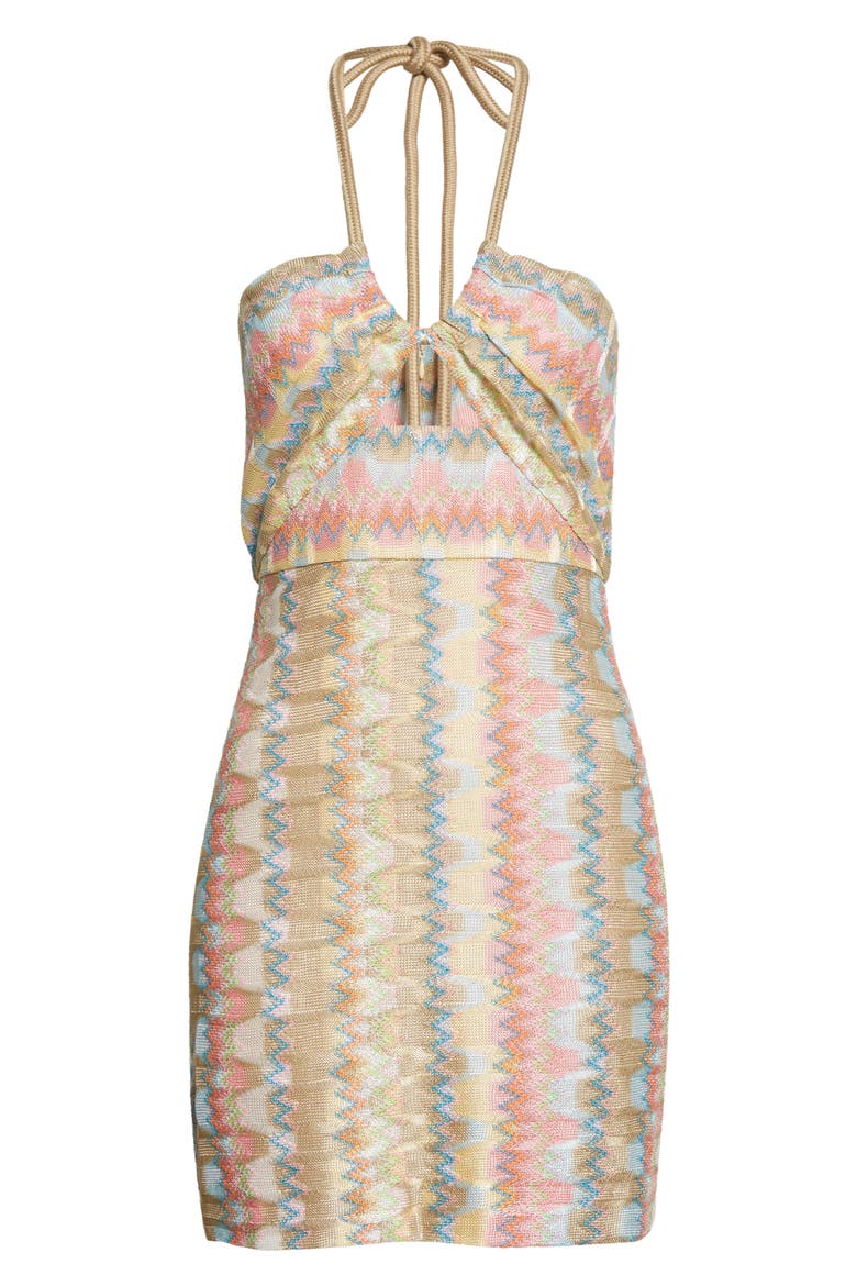 Everest Cutout Halter Dress, Alternate, color, MULTI