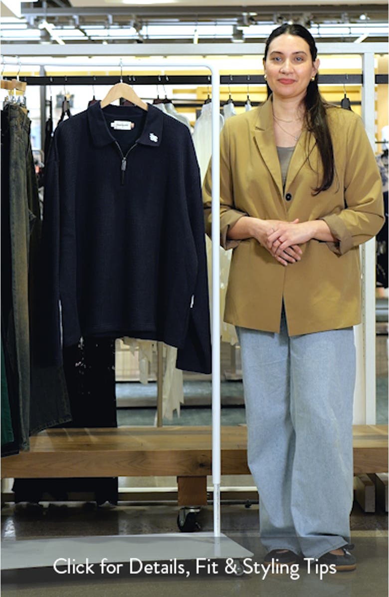 Wavy Knit Long Sleeve Zip Polo, sales video thumbnail