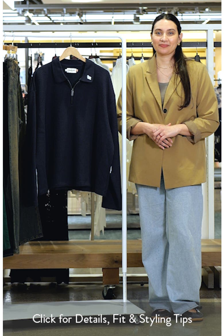 Wavy Knit Long Sleeve Zip Polo video