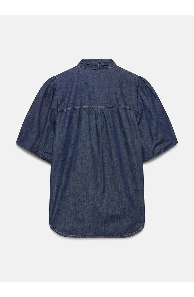 MINT VELVET Puff Sleeve Denim Shirt, Alternate, color, Navy
