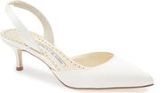 Manolo Blahnik Carolyne Bridal Pointed Toe Slingback Mule
