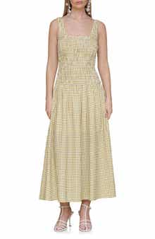 Smocked Sleeveless Fit & Flare Maxi Dress