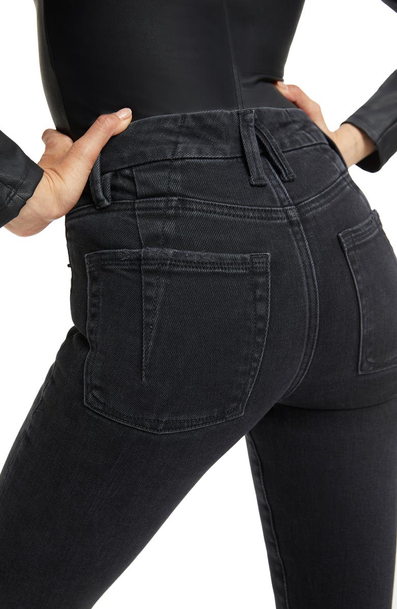 Good American Good Legs Darted High Waist Straight Leg Jeans, Alternate, color, 