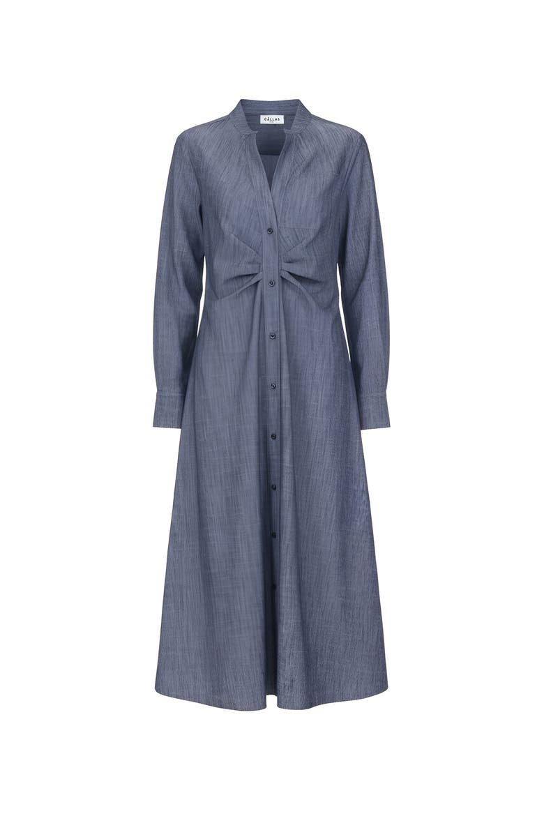Genny  Long sleeve shirt dress, Main, color, Navy