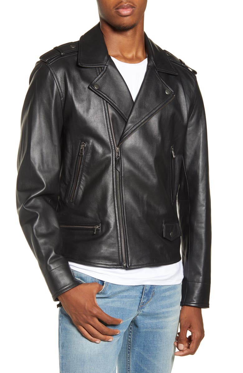 BP. x Alex Costa Leather Moto Jacket, Alternate, color,