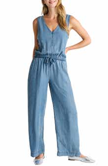 Splendid Kali Wide Leg Chambray Jumpsuit